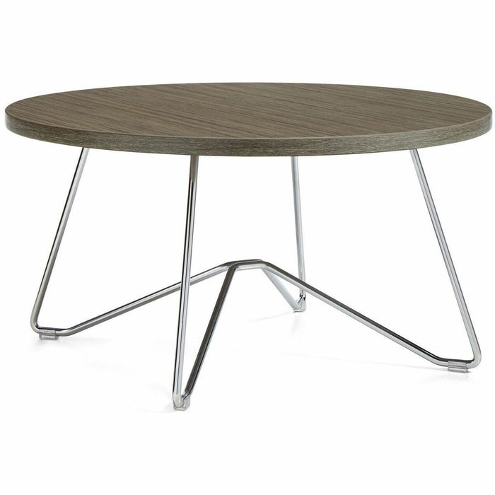 Offices To Go Soda | 30" Round Table - Round Table Top - Band Edge - Material: Polycarbonate - White Table Top - Edge Banding, Glide - For Coffee - 1 Each