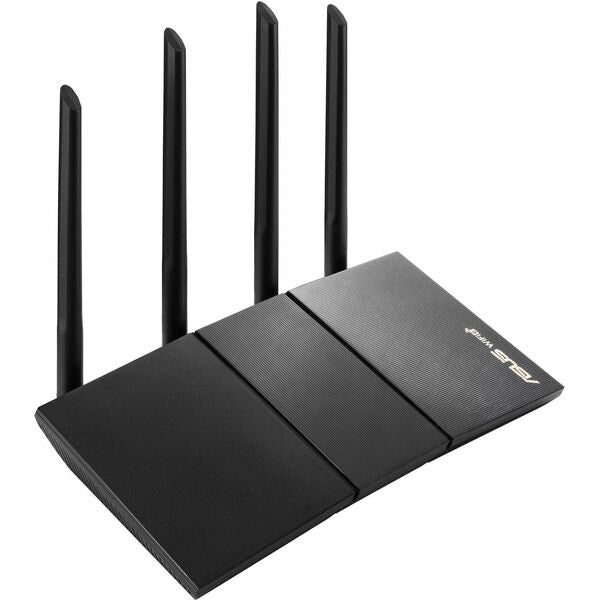 Asus RT-AX1800S Wi-Fi 6 IEEE 802.11 a/b/g/n/ac/ax Ethernet Wireless Router - Dual Band - 2.40 GHz ISM Band - 5 GHz UNII Band - 4 x Antenna(4 x External) - 225 MB/s Wireless Speed - 4 x Network Port - 1 x Broadband Port - Gigabit Ethernet - VPN Supported -