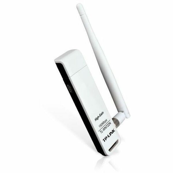 TP-Link TL-WN722N IEEE 802.11b/g/n Single Band Wi-Fi Adapter for Desktop Computer, Notebook - USB 2.0 - 150 Mbit/s - 2.40 GHz ISM