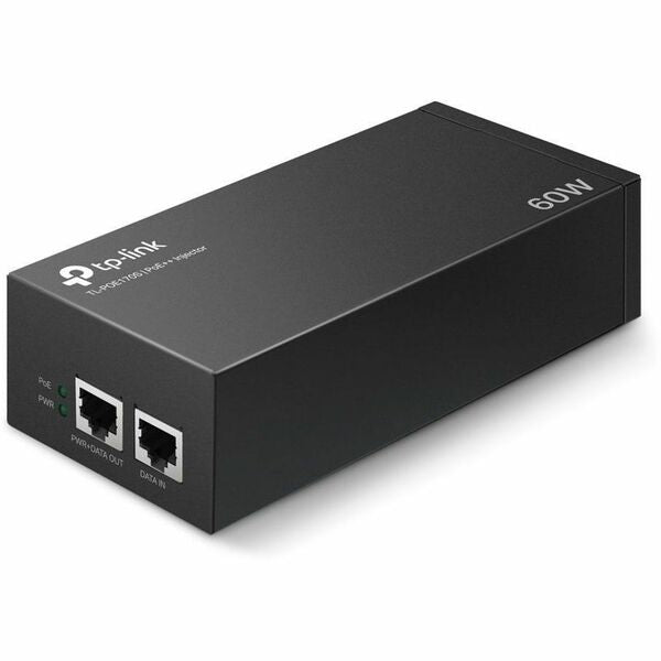 Omada TL-POE170S PoE++ Injector - 120 V AC, 230 V AC Input - 1 x 10/100/1000Base-T Input Port(s) - 1 x 10/100/1000Base-T Output Port(s) - 60 W - Black