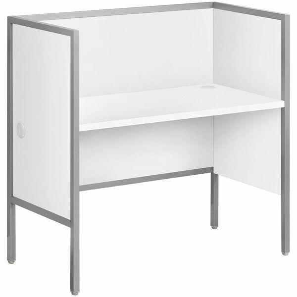 Monarch Specialties Office Cubicle - 48"L White/ Silver Commercial Grade Desk - White Rectangle, Laminated Top - Silver Base - Contemporary/Modern Style - 120 lb (54.43 kg) Capacity - 47.7" (1211.58 mm) Table Top Length x 23.5" (596.90 mm) Table Top Depth