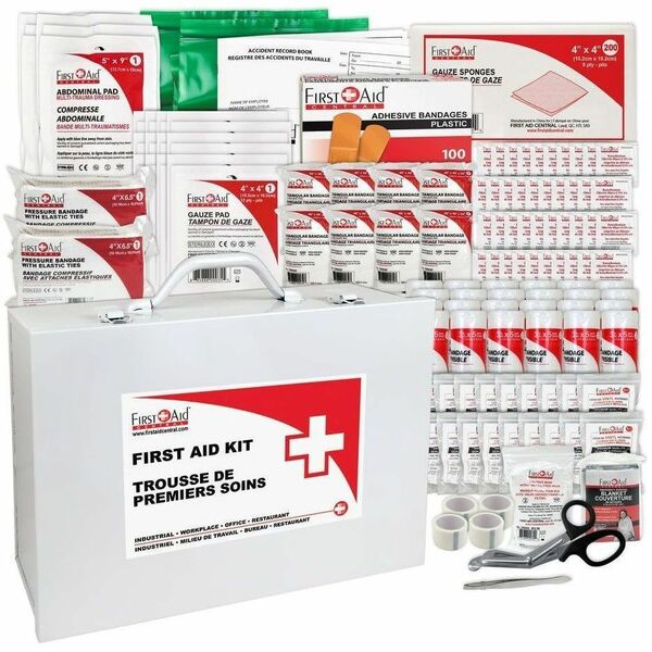 First Aid Central Federal Type C First Aid Kit and Refill - 6 x Individual(s) - 10.50" (266.70 mm) Height x 15" (381 mm) Width x 5" (127 mm) Depth - Metal Case
