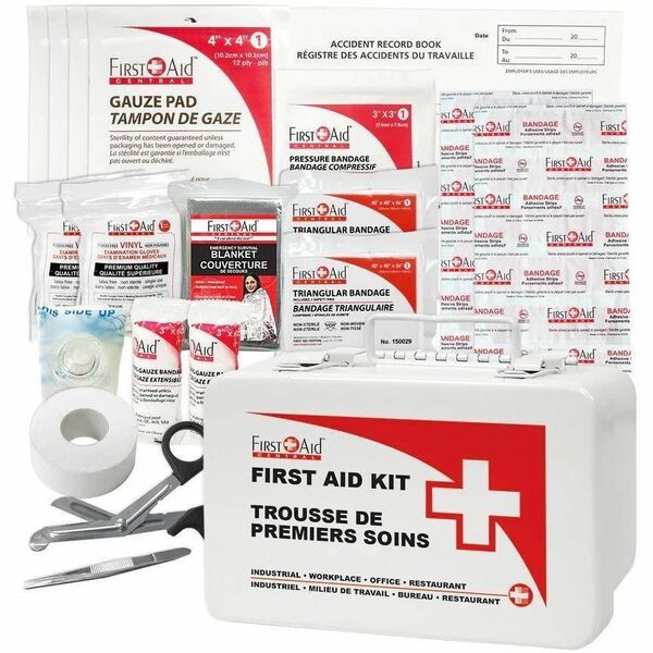 First Aid Central Federal Type A First Aid Kit and Refill - 2 to 5 employees x Individual(s) - 5" (127 mm) Height x 2.75" (69.85 mm) Width x 7.75" (196.85 mm) Length - Metal Case - 10 Unit