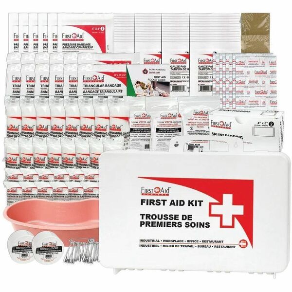 First Aid Central Ontario Section 10 First Aid Kit and Refill - (16-199 Employees) - 16-199 Employees x Individual(s) - 14.50" (368.30 mm) Height x 10" (254 mm) Width x 3.25" (82.55 mm) Depth - Plastic Case