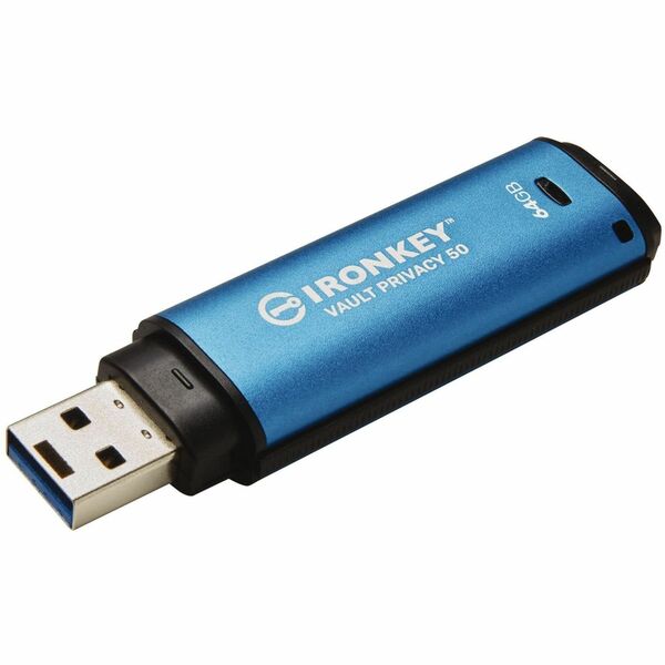 IronKey Vault Privacy 50 Series Flash Drive - 64 GB - USB 3.2 (Gen 1) Type A, USB 3.2 (Gen 1) Type C - 250 MB/s Read Speed - 180 MB/s Write Speed - 256-bit AES - 5 Year Warranty