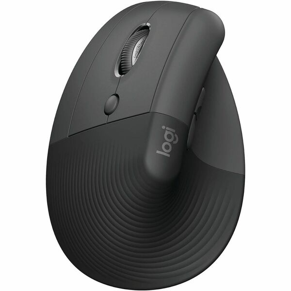 Logitech Lift For Business Vertical Ergonomic Mouse - Optical - Wireless - 32.81 ft (10000 mm) - Bluetooth/Radio Frequency - 2.40 GHz - Graphite - USB - 4000 dpi - Scroll Wheel - 4 Button(s) - Small Hand/Palm Size - Left-handed - 1 x AA Battery Supported