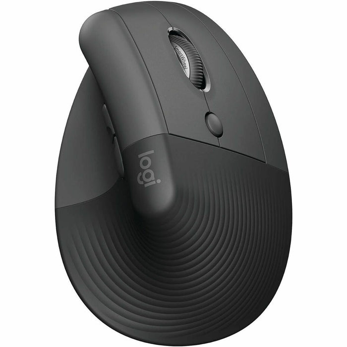 Logitech Lift For Business Vertical Ergonomic Mouse - Optical - Wireless - 32.81 ft (10000 mm) - Bluetooth/Radio Frequency - 2.40 GHz - Graphite - USB - 4000 dpi - Scroll Wheel - 4 Button(s) - Small Hand/Palm Size - Right-handed - 1 x AA Battery Supported