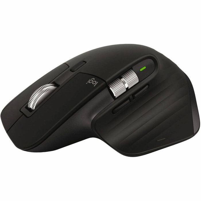 Logitech MX MASTER 3S Mouse - Darkfield - Wireless - 32.81 ft (10000 mm) - Bluetooth/Radio Frequency - 2.40 GHz - Rechargeable - Black - USB Type A - 8000 dpi - Scroll Wheel, Thumbwheel - 7 Button(s)