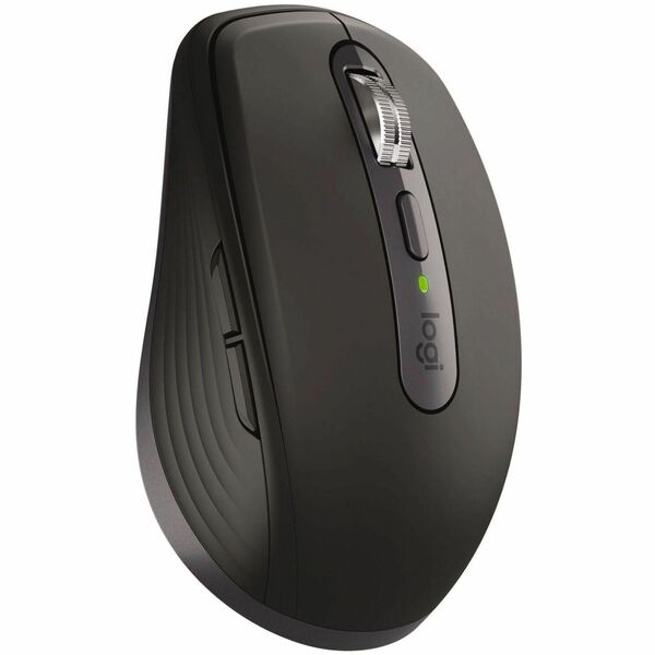 Logitech MX Anywhere 3S for Business Mouse - Darkfield - Wireless - 32.81 ft (10000 mm) - Bluetooth/Radio Frequency - 2.40 GHz - Rechargeable - Graphite - USB Type A - 8000 dpi - Scroll Wheel - 6 Button(s) - 6 Programmable Button(s) - Right-handed