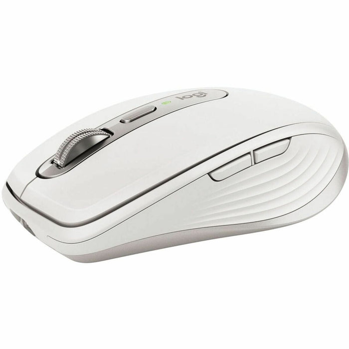 Logitech MX Anywhere 3S Mouse - Darkfield - Cable/Wireless - Bluetooth - Rechargeable - Pale Gray - USB Type C - 8000 dpi - Scroll Wheel - 6 Button(s) - 2.3 Month Battery Run Time