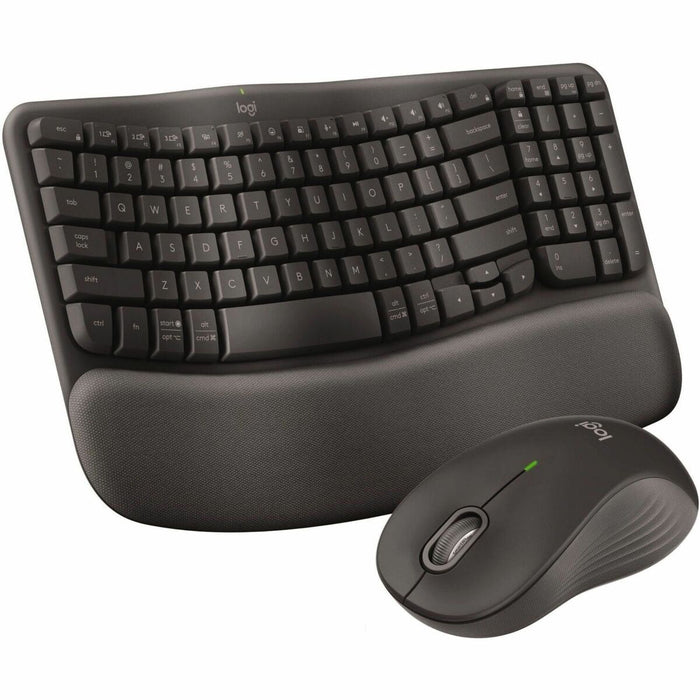 Logitech Wave Keys MK670 Keyboard & Mouse - USB Type A Wireless Bluetooth/RF 2.40 GHz Keyboard - English (US) - Graphite - USB Type A Wireless Bluetooth/RF Mouse - Optical - 4000 dpi - 3 Button - Scroll Wheel - Graphite - Easy Switch, On/Off Switch Hot Ke