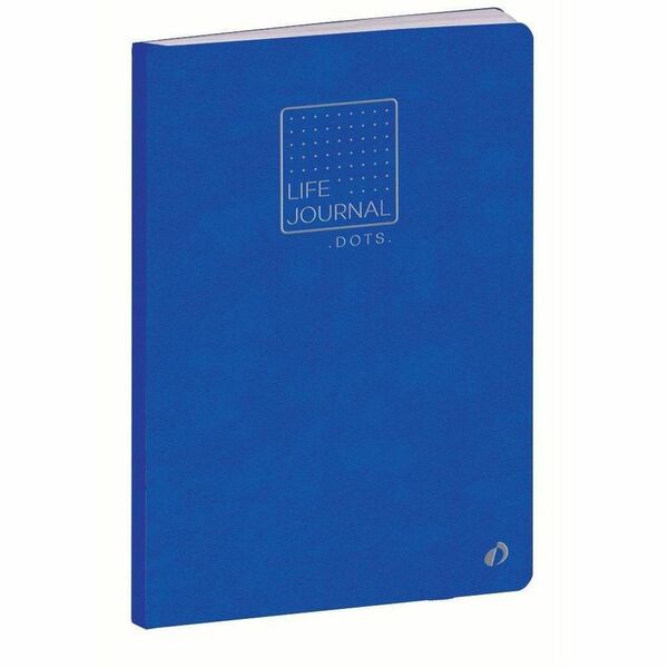 Quo Vadis Life Journal Notebook - 128 Pages - 90 g/m&#178; Grammage - 6" (152.40 mm) x 8 1/4" (209.55 mm) Sheet Size - 0.50" (12.70 mm) Height x 6" (152.40 mm) Width x 8.25" (209.55 mm) Length - White Paper - Blue Cardboard Cover - Index Page, Flexible Co