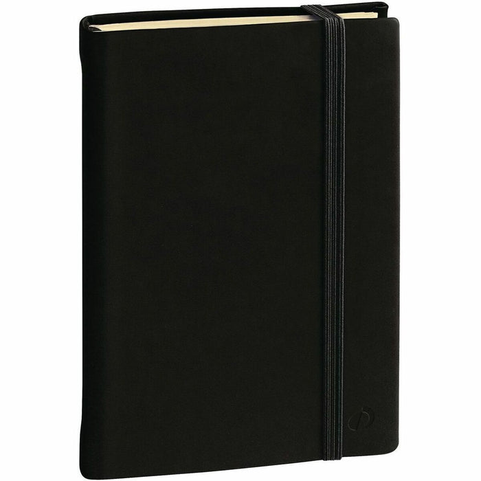 Quo Vadis SILK Notebook - 192 Pages - Sewn - 85 g/m² Grammage - 6 1/4" (15.88 cm) x 9 1/2" (24.13 cm) Sheet Size - 0.60" (15.24 mm) Height x 6 1/2" (16.51 cm) Width x 9 3/4" (24.76 cm) Length - Ivory Paper - Black Cover - Flexible - 1 Each