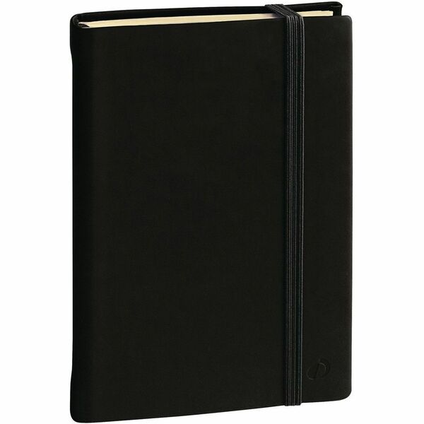Quo Vadis SILK Notebook - 192 Pages - Sewn - 85 g/m² Grammage - 6 1/4" (15.88 cm) x 9 1/2" (24.13 cm) Sheet Size - 0.60" (15.24 mm) Height x 6 1/2" (16.51 cm) Width x 9 3/4" (24.76 cm) Length - Ivory Paper - Black Cover - Flexible - 1 Each
