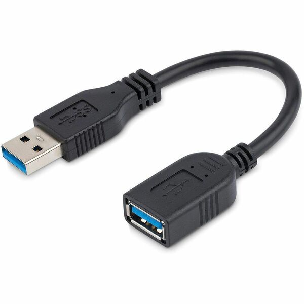 StarTech.com USB Extension Data Transfer Cable - 6" (152.40 mm) USB Data Transfer Cable for Notebook, Desktop Computer, Flash Drive - First End: 1 x 9-pin USB 3.0 Type A - Male - Second End: 1 x 9-pin USB 3.0 Type A - Female - 5 Gbit/s - Extension Cable -