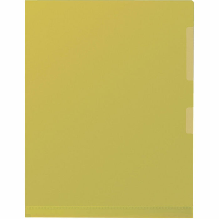 Merangue Letter Storage Folder - 50 Sheets Capacity - Polypropylene - Yellow - Heavy Duty, Opened Sides, Pocket, Anti-static - 12 / Pack