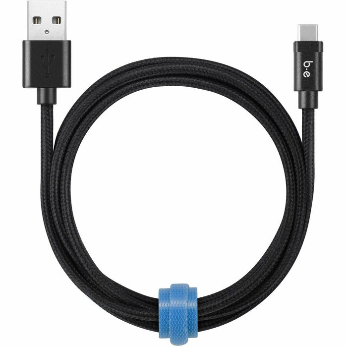 Blu Element B6TCBK Braided Charge/Sync USB-C to USB-A Cable 6ft Black - 6 ft (1.83 m) USB/USB-C Data Transfer Cable for USB Device, Car Charger, Wall Charger - First End: 1 x USB 2.0 Type A - Male - Second End: 1 x USB 2.0 Type C - Male - Black - 1 Each