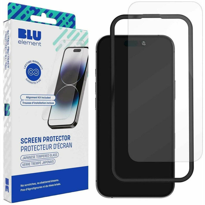 Blu Element BETGIP2161 Screen Protector Clear - For OLED iPhone 16e, iPhone 14, iPhone 13, iPhone 13 Pro, iPhone 12, iPhone 12 Pro - Scratch Resistant, Smudge Resistant, Impact Resistant, Fingerprint Resistant, Mark Resistant, Shatter Proof - 9H - Tempere