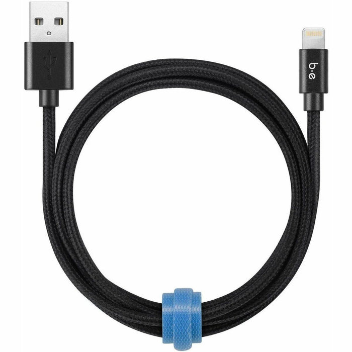 Blu Element B6MFIBK Braided Charge/Sync Lightning to USB-A Cable 6ft Black - 6 ft (1.83 m) Lightning/USB Data Transfer Cable for iPad, iPhone, iPod, USB Device, Wall Charger, USB Charger - First End: 1 x Lightning - Male - Second End: 1 x USB 2.0 Type A -