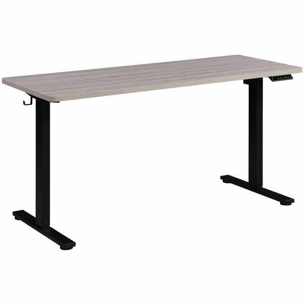 ProLine II 60" Sit to Stand Electric Desk - Light Gray Top - Black Two Leg Base - 2 Legs - 132 lb (59.87 kg) Capacity - Height Adjustable x 59" (1498.60 mm) Table Top Width x 23.7" (601.98 mm) Table Top Depth x 1" (25.40 mm) Table Top Thickness - 46.5" (1