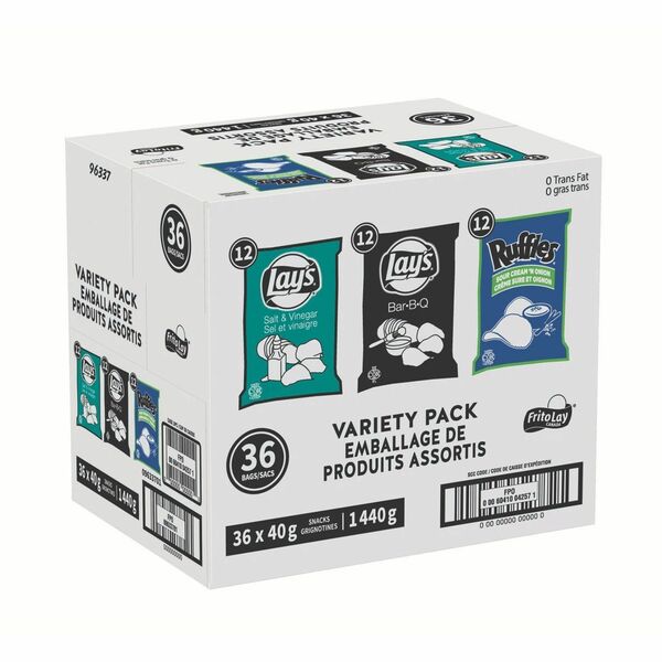Frito-Lay Chips Variety Pack - Salt & Vinegar, Barbeque, Sour Cream & Onion - 36 / Box