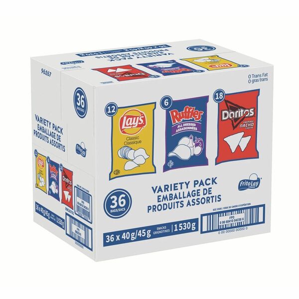 Frito-Lay Chips Variety Pack - All Dressed, Classic, Nacho Cheese - 36 / Box