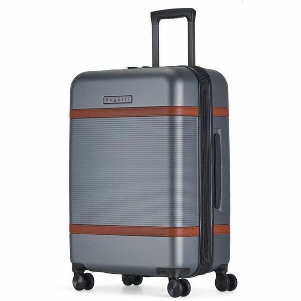 bugatti WELLINGTON Travel/Luggage Case (Check-in) Travel - Silver - Shock Resistant Shell, Impact Resistant Shell - Polycarbonate, ABS Body - Checkpoint Friendly - Telescoping Handle, Handle - 12.50" (317.50 mm) Width x 17.25" (438.15 mm) Depth - Medium S