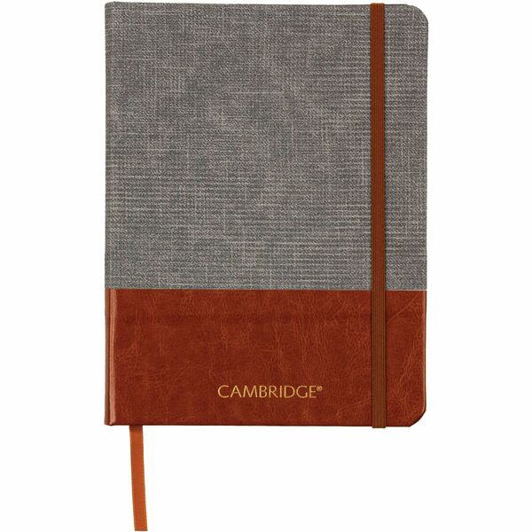 Cambridge Notebook - 96 Sheets - Case Bound - Ruled Margin - 8" (20.32 cm) x 6" (15.24 cm) Sheet Size - White Paper - Ribbon Marker, Bungee Closure - 1 Each