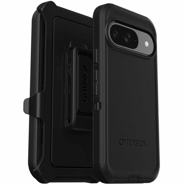 Cesium Rugged Carrying Case (Holster) Google Pixel 9 Pro, Pixel 9 Smartphone - Black - Impact Absorbing, Drop Resistant, Dust Resistant Port, Dirt Resistant Port, Scrape Resistant, Bump Resistant - Plastic, Rubber Body - Holster, Belt Clip - 1 Each