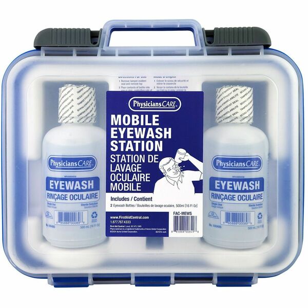 PhysiciansCare Mobile Eyewash Station - 11.50" (292.10 mm) x 13" (330.20 mm) - Portable, Durable