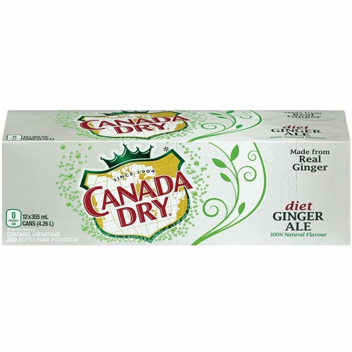 Canada Dry Diet Ginger Ale - Diet - 355 mL - Ginger Ale - 12 / Box