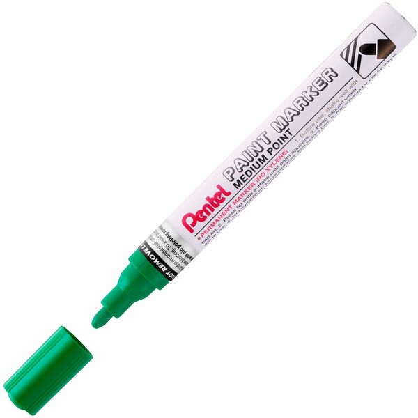 Pentel Paint Marker, Medium Point, Bullet Tip, Green Ink - Paint Marker, Quick Drying, Permanent Pigment Ink, Ideal for DIY Projects and Decorating