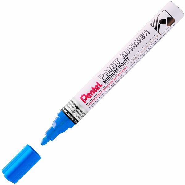 Pentel Paint Marker, Medium Point, Bullet Tip, Blue Ink - Paint Marker, Quick Drying, Permanent Pigment Ink, Ideal for DIY Projects and Decorating