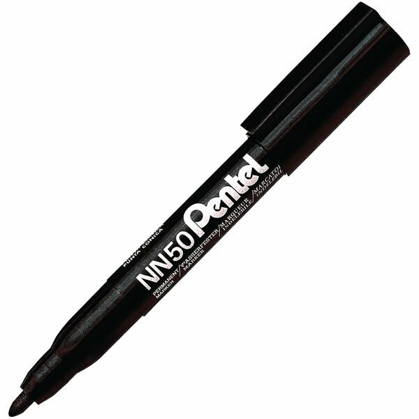 Pentel Green Label Permanent Marker (5.0mm), Bullet Tip, Black ink - Black Ink - Home