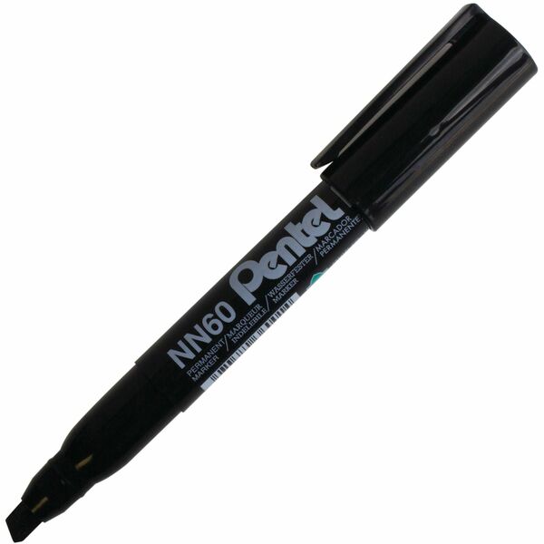 Pentel Green Label Permanent Marker (3.9/5.8mm), Chisel Tip, Black Ink - Black Ink - Home