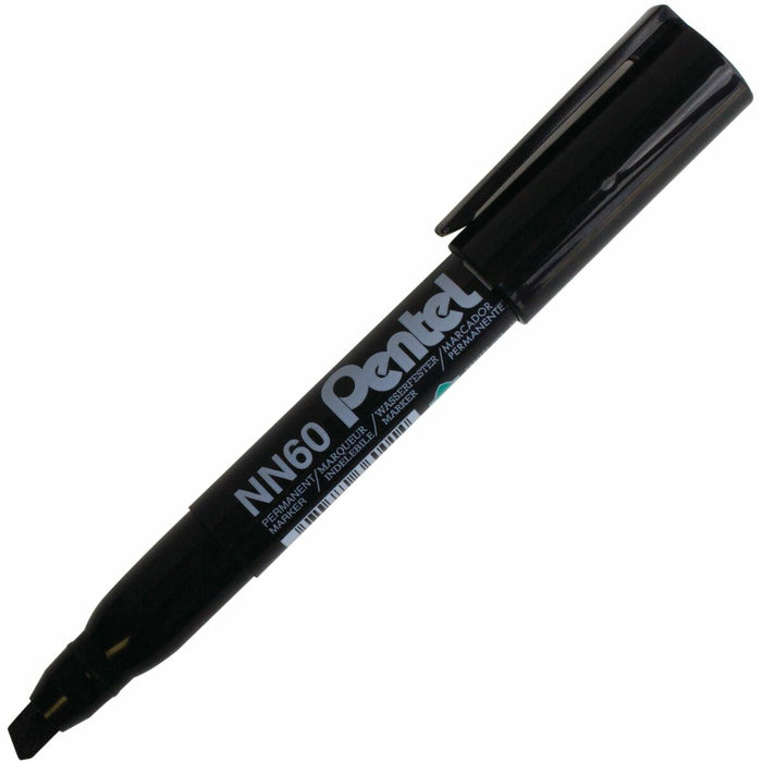 Pentel Green Label Permanent Marker (3.9/5.8mm), Chisel Tip, Black Ink - Black Ink - Home