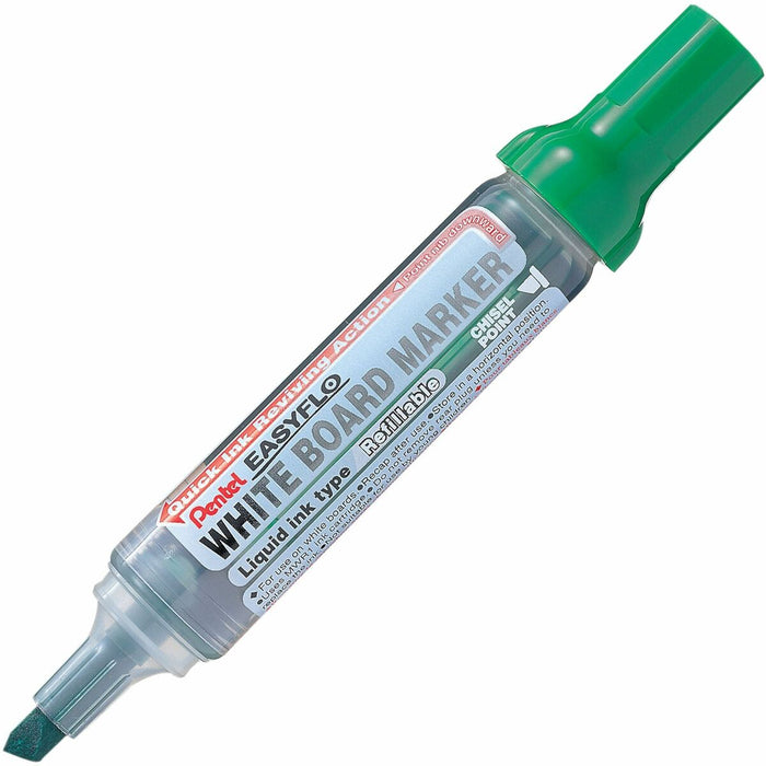 Pentel Easyflo White Board Marker (1.3/5.2mm) Green Ink - Refillable - Green Ink - Liquid - Classroom