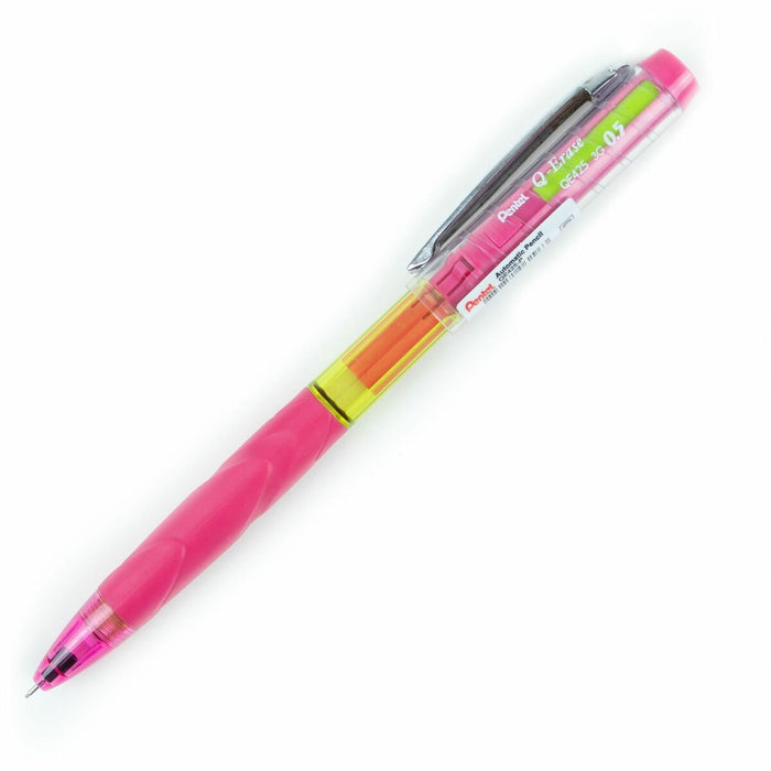 Pentel Q-ERASE Machanical Pencil, 0.5mm Pink Barrel - Mechanical Pencil, Writing, Drawing, School Supply, Pre-loaded with Lead