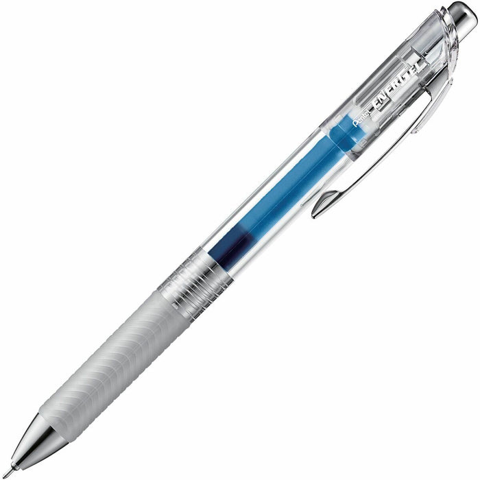 Pentel Infree Retractable Liquid Gel Pen, (0.5mm) Needle Tip, Blue Ink - Refillable - Retractable - Blue Ink - Liquid Gel Ink - Clear Metal Barrel - Office, School, Writing