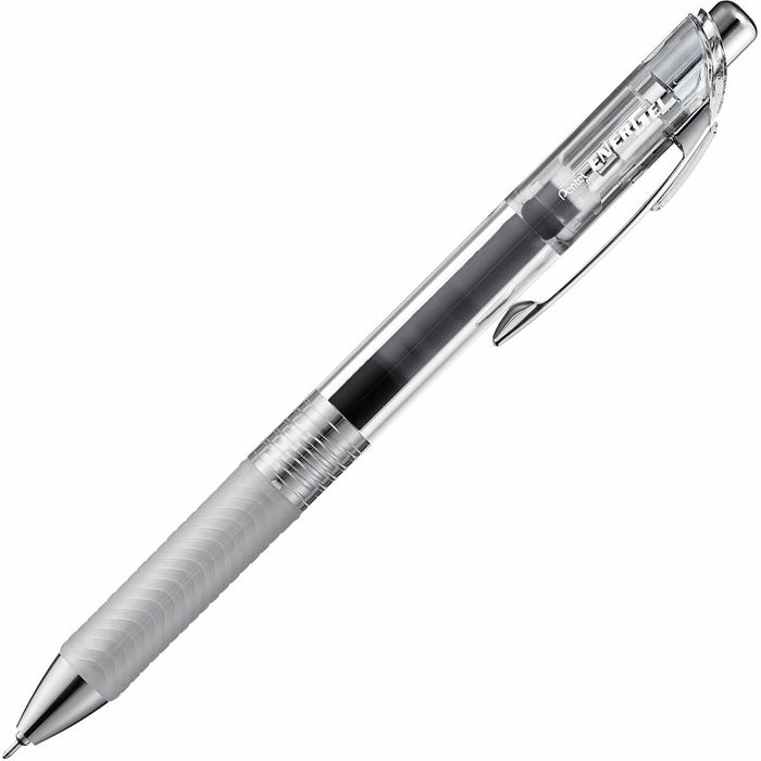 Pentel Infree Retractable Liquid Gel Pen, (0.5mm) Needle Tip, Black Ink - Refillable - Retractable - Black Ink - Liquid Gel Ink - Clear Metal Barrel - Office, School, Writing