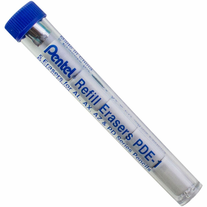 Pentel Refill Erasers for Pentel AL, AX and PD Series Pencils - Refill Eraser for Fiesta (AL), .E-Sharp (AZ) and TechniClick (PD) Mechanical Pencils, 5 Piece per tube, PDE-1, Box of 12