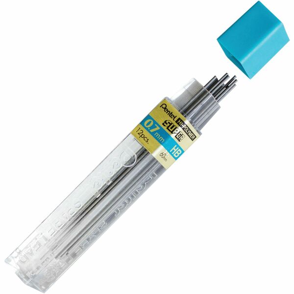 Pentel Super Hi-Polymer Lead Refill (0.7mm), HB, 12 Leads per Tube - Lead Refills for Mechanical Pencils, HB Grade, Standard Lead for Everyday Use, 0.7mm Medium Point, 50-HB - 12 / Box