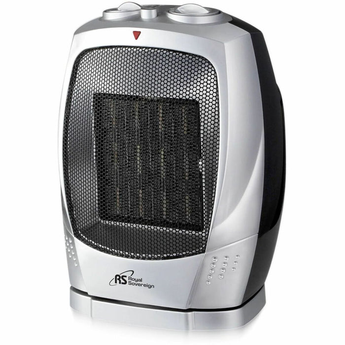 Royal Sovereign HCE-170/ Oscillating Compact Ceramic Heater - Ceramic - Electric - 750 W to 1.50 kW - 2 x Heat Settings - 120 V AC - Oscillation - Room - Desktop, Floor, Portable