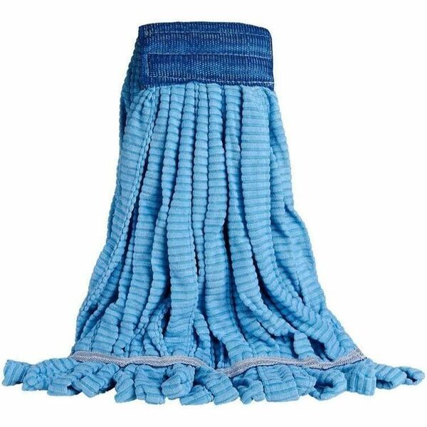 M2 Professional Microfiber Tube Mop - Large - Blue - Large - Looped Ends, Tangle Resistant, Wide Headband - MicroFiber - Blue - 1 Each