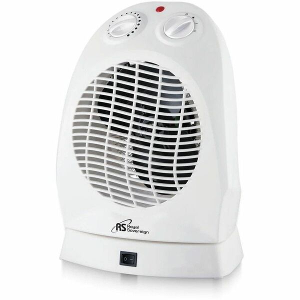 Royal Sovereign HFN-130/ Compact Oscillating Space Heater - Ceramic - Electric - 750 W to 1.50 kW - 2 x Heat Settings - 1500 W - 120 V AC - Oscillation - Room - Desktop, Floor, Portable - White
