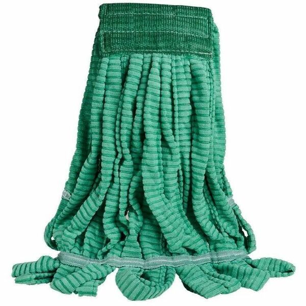 M2 Professional Microfiber Tube Mop - Medium - Green - Medium - Looped Ends, Tangle Resistant, Wide Headband - MicroFiber - Green - 1 Each