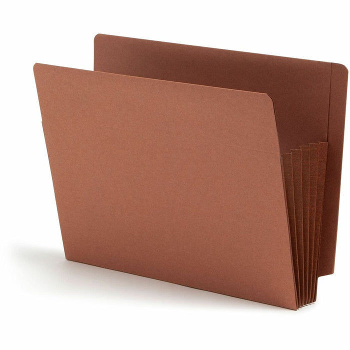 Smead TUFF Straight Tab Cut Letter Recycled File Pocket - 8 1/2" (215.90 mm) x 11" (279.40 mm) - 5 1/4" (133.35 mm) Expansion - 16.5 pt. (5.81 mm) - 2 Plys - Redrope - Rip Resistant, Tear Resistant, Reinforced Tab, Heavyweight Cover - 30% Recycled - 50 /