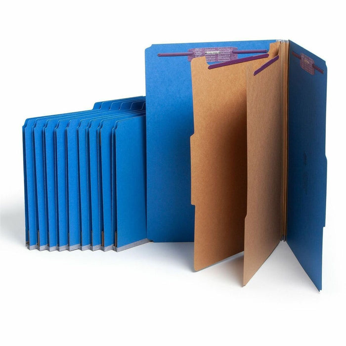 Smead SafeSHIELD 2/5 Tab Cut Legal Recycled Classification Folder - 8 1/2" (215.90 mm) x 14" (355.60 mm) - 2" (50.80 mm) Expansion - 2 x 2S Fastener - 2" (50.80 mm) Fastener Capacity - Top Tab Location - Right of Center Tab Position - 2 Divider - 25 pt. (