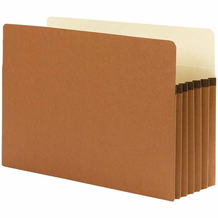 Smead Straight Tab Cut Legal Recycled File Pocket - 9 1/2" (241.30 mm) x 14 5/8" (371.48 mm) - 5 1/4" (133.35 mm) Expansion - Redrope - Acid-free, Tear Resistant, Dye-free - 100% Recycled - 1 Each