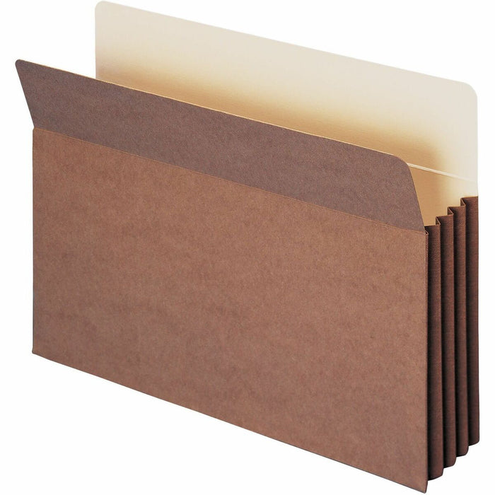Smead TUFF Straight Tab Cut Legal Recycled File Pocket - 8 1/2" (215.90 mm) x 14" (355.60 mm) - 3 1/2" (88.90 mm) Expansion - 12.5 pt. (4.40 mm) - Redrope - Reinforced, Heavyweight, Tear Resistant - 30% Recycled - 1 Each